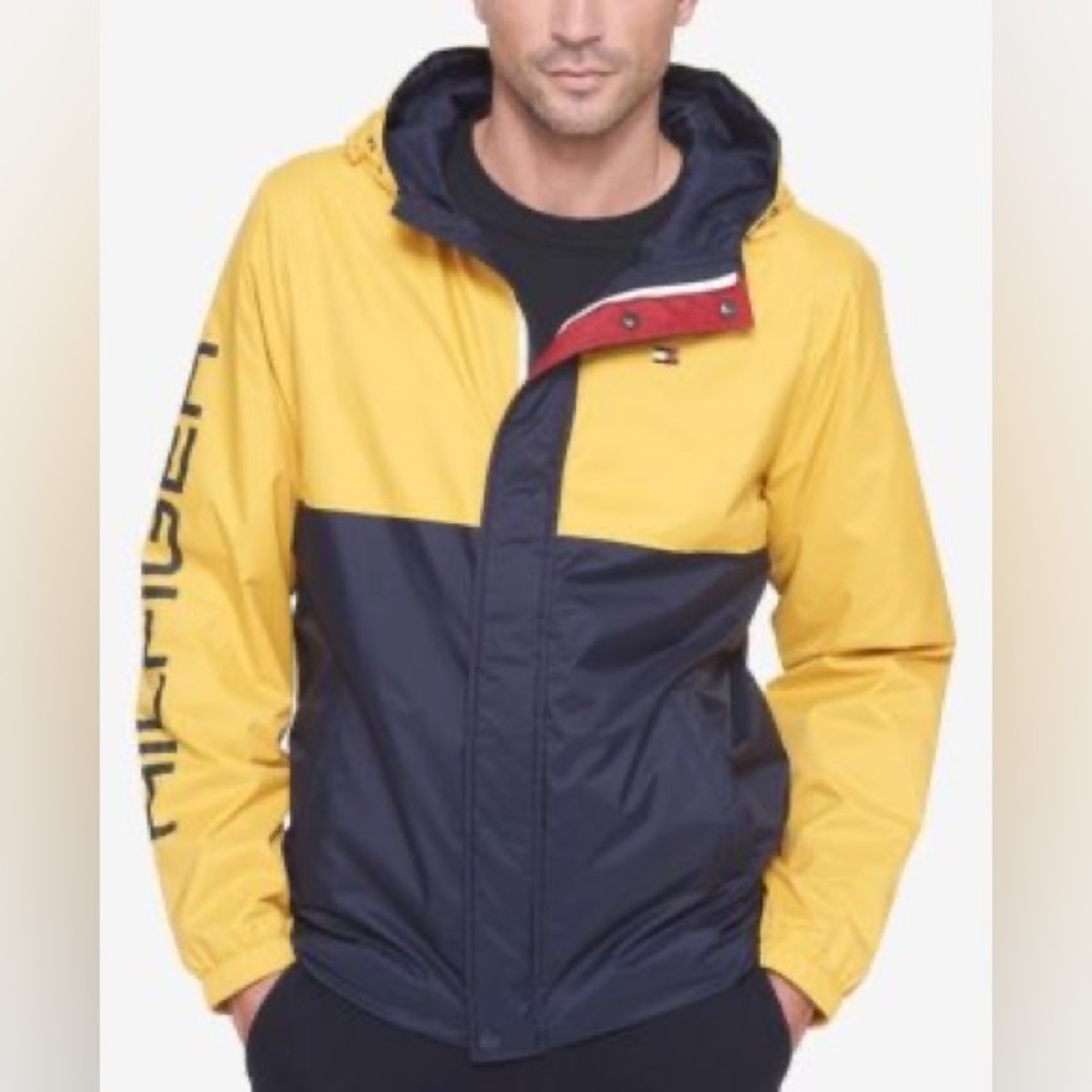 Tommy Hilfiger Windbreaker Yellow and Navy, Size S Men’s, M Women’s